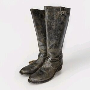 SONORA Double H Brown Distressed Leather Western Boots Women Western Size 8.5 B